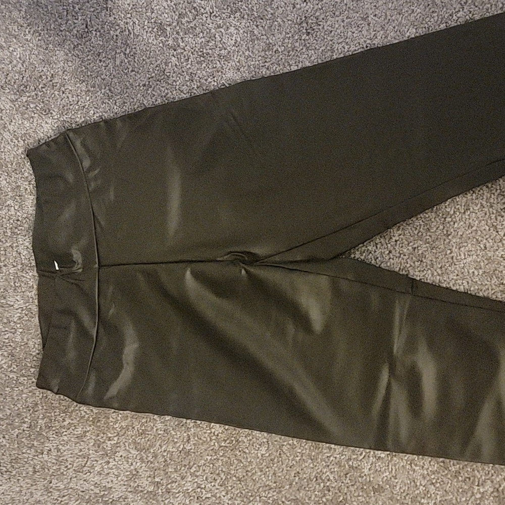Light faux leather leggings